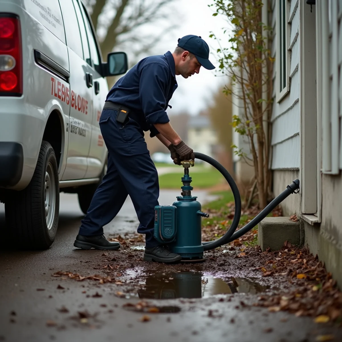 Sump pump preventing basement flooding in a low-lying Long Island home